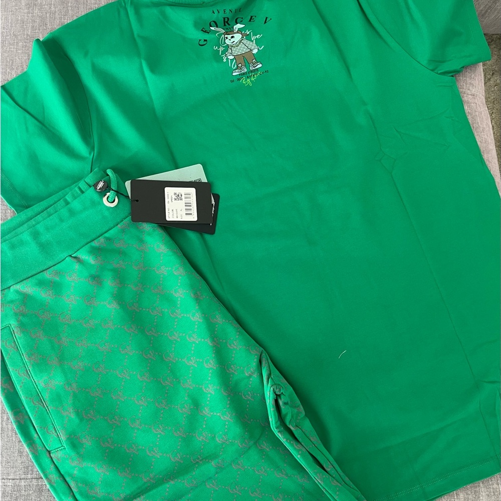 Avenue George V Paris Short Set Men's 2 piece set short sleeve  Rhinestone XL - Picture 9 of 10
